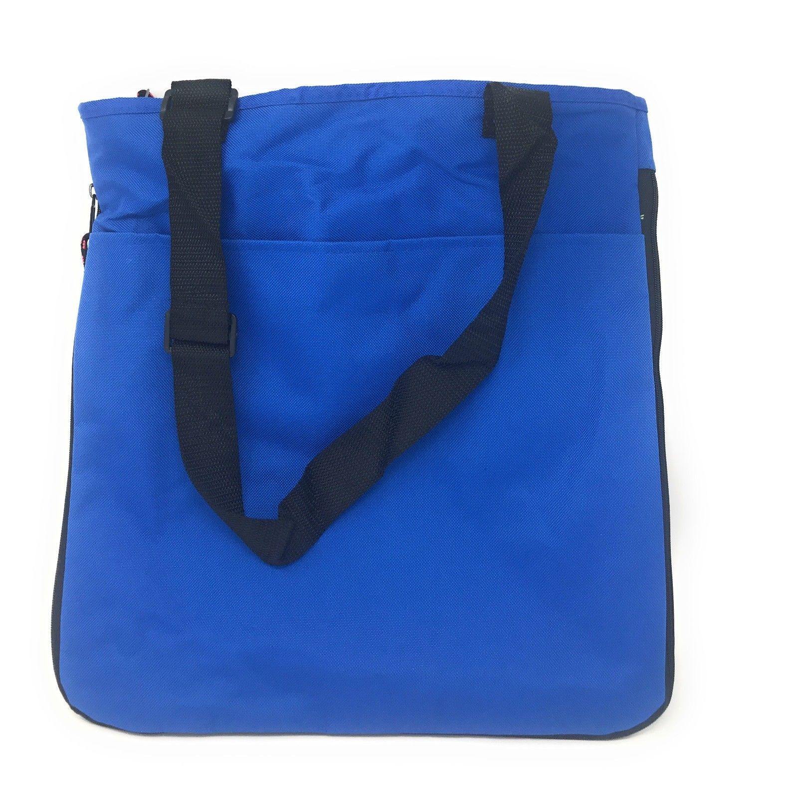 Expandable Zippered Reusable Grocery Shopping Tote Bags With Gusset 16inch-Royal-