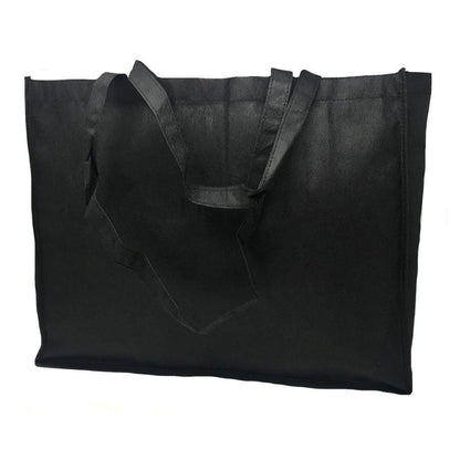 Large Reusable Grocery Shopping Tote Bag Bags Recycled Eco Friendly 20inch-Black-