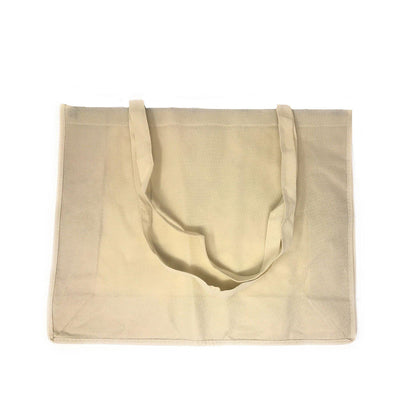 Large Reusable Grocery Shopping Tote Bag Bags Recycled Eco Friendly 20inch-Natural-