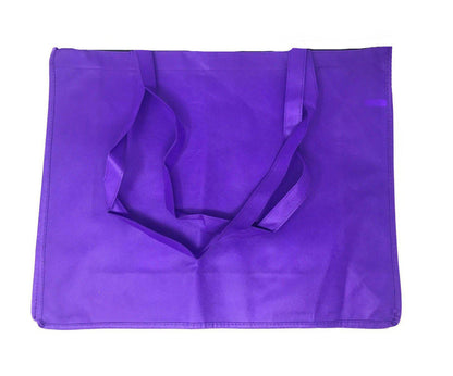 Large Reusable Grocery Shopping Tote Bag Bags Recycled Eco Friendly 20inch-Purple-