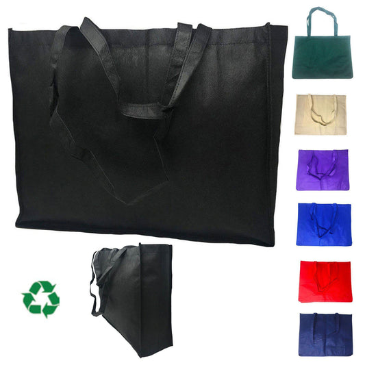 Large Reusable Grocery Shopping Tote Bag Bags Recycled Eco Friendly 20inch-Royal-
