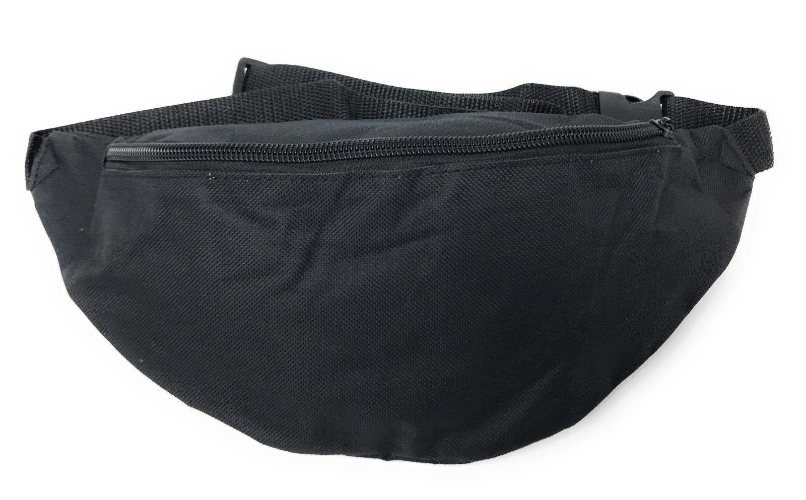 Fanny Pack Man Purse Travel Pouch Money Passport Id Holder Waist Bag 1 Pocket 42inch-BLACK-
