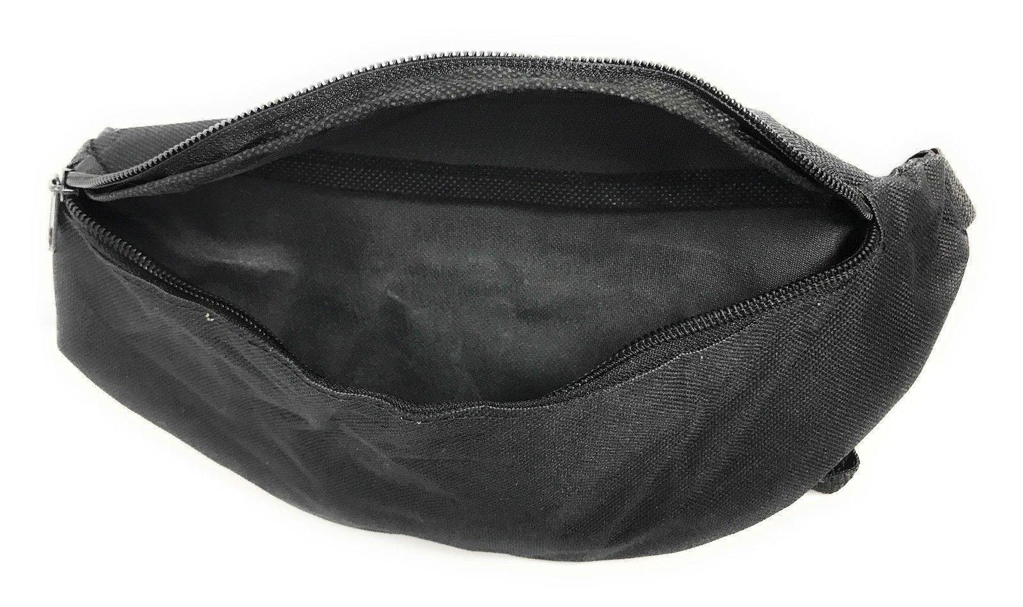 Fanny Pack Man Purse Travel Pouch Money Passport Id Holder Waist Bag 1 Pocket 42inch-BLACK-