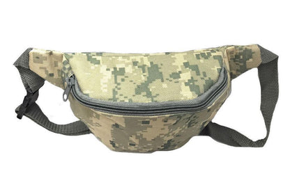 Fanny Pack Purse Travel Money Passport Id Holder Waist Bag Digital Camo Army 42inch, 48inch-One Zipper Fanny Pack-