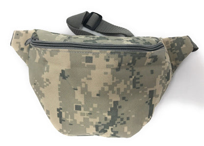 Fanny Pack Purse Travel Money Passport Id Holder Waist Bag Digital Camo Army 42inch, 48inch-One Zipper Fanny Pack-