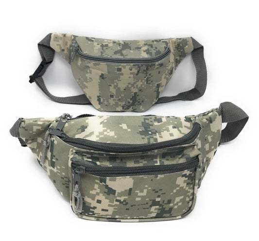 Fanny Pack Purse Travel Money Passport Id Holder Waist Bag Digital Camo Army 42inch, 48inch-One Zipper Fanny Pack-