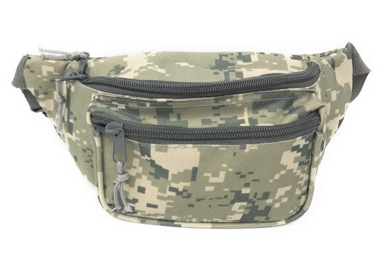 Fanny Pack Purse Travel Money Passport Id Holder Waist Bag Digital Camo Army 42inch, 48inch-Three Zipper Fanny Pack-