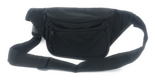 Fanny Pack Purse Travel Pouch Money Passport Id Zipper Waist Belt Bag 3 Pockets 48inch-Navy-