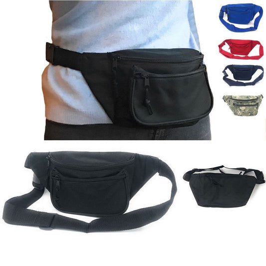 Fanny Pack Purse Travel Pouch Money Passport Id Zipper Waist Belt Bag 3 Pockets 48inch-Navy-