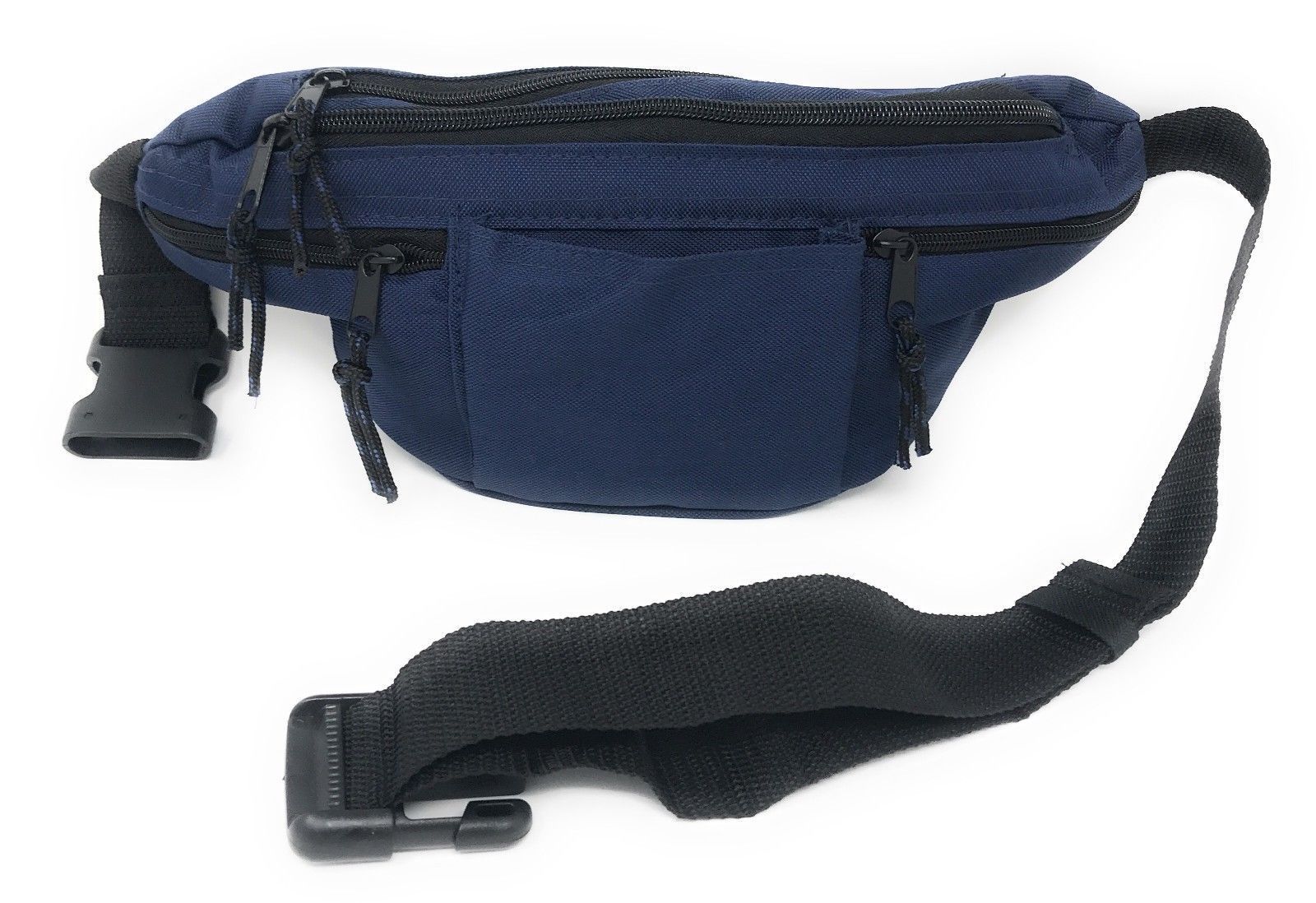 Fanny Pack Purse Travel Pouch Money Passport Id Zipper Waist Belt Bag 4 Pockets 48inch-BLACK-