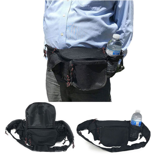 Fanny Pack Purse Travel Pouch Money Waist Belt Bag With Bottle Holder 7 Zippers 45inch-