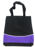 Fashion Reusable Grocery Shopping Tote Bags Eco Friendly 13 1/2inchX 14inch-Purple/Black-