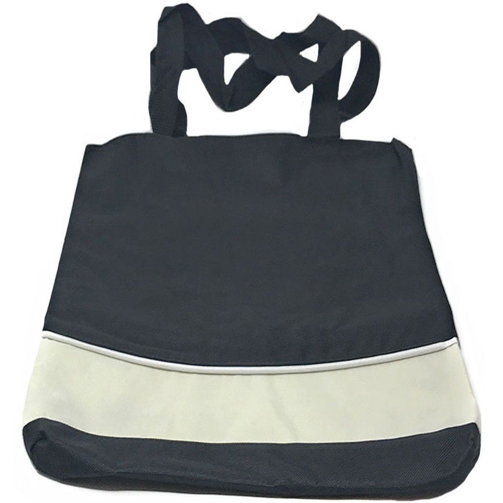 Fashion Reusable Grocery Shopping Tote Bags Eco Friendly 13 1/2inchX 14inch-Royal/Black-