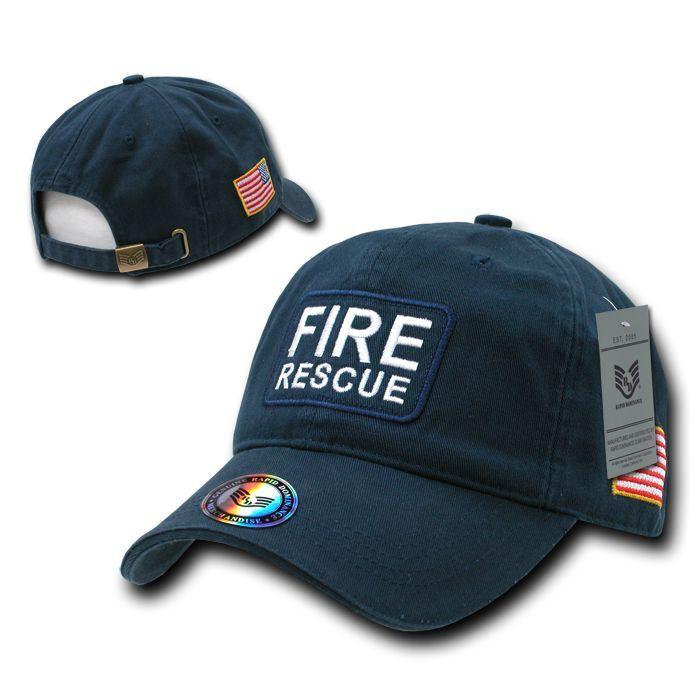 Rapid Dominance Flag Raid US USA Military Army Law Enforcement Embroidered Cotton Caps Hats-Fire Rescue - Navy-