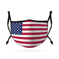 Cute Face Masks for Kids Child Adjustable Boys Girls Ages 3 to 9 Cotton Poly Washable Reusable 2 Layer Pocket Filter-USA Flag-