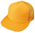 Flat Bill Blank Two Tone 5 Panel Mesh Foam Trucker Snapback Hats Caps Unisex-GOLD-