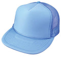 Flat Bill Blank Two Tone 5 Panel Mesh Foam Trucker Snapback Hats Caps Unisex-COLUMBIA BLUE-