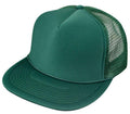 Flat Bill Blank Two Tone 5 Panel Mesh Foam Trucker Snapback Hats Caps Unisex-DARK GREEN-