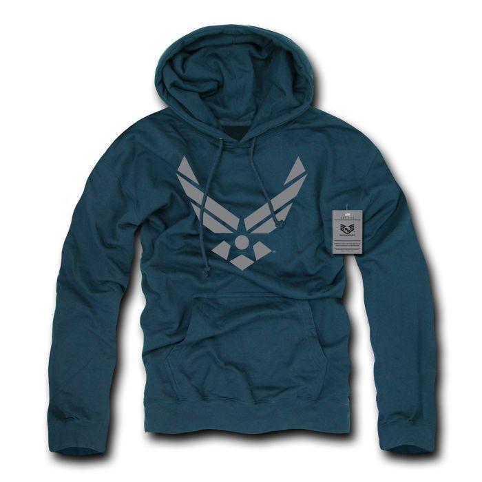 Fleece Pullover Hoodie Sweatshirt US Military Logo Air Force Army Marines-X-Large-Marines - Black-