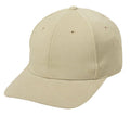 Flex Fit Brushed Cotton Fitted 6 Panel Low Crown Baseball Caps Hats-Khaki-