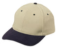 Flex Fit Brushed Cotton Fitted 6 Panel Low Crown Baseball Caps Hats-Navy/Khaki-
