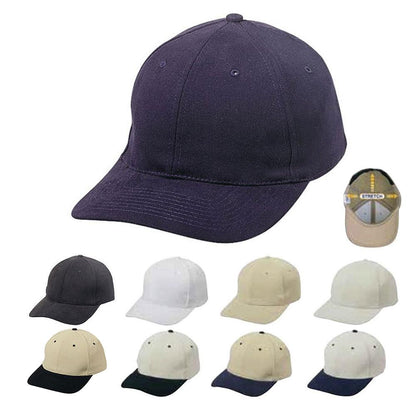 Flex Fit Brushed Cotton Fitted 6 Panel Low Crown Baseball Caps Hats-Black-