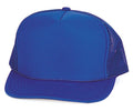 Youth Size Children Boys Girls Kids Foam Mesh 5 Panel Trucker Baseball Hats Caps-ROYAL-