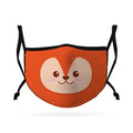 Cute Face Masks for Kids Child Adjustable Boys Girls Ages 3 to 9 Cotton Poly Washable Reusable 2 Layer Pocket Filter-Fox-