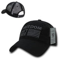 Freedom Is Not Free Patriotic USA Flag Trucker Cotton Baseball Caps Hats-FIF-Black-