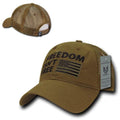 Freedom Is Not Free Patriotic USA Flag Trucker Cotton Baseball Caps Hats-FIF-Coyote-