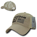 Freedom Is Not Free Patriotic USA Flag Trucker Cotton Baseball Caps Hats-FIF-Khaki-