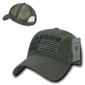 Freedom Is Not Free Patriotic USA Flag Trucker Cotton Baseball Caps Hats-FIF-Olive-