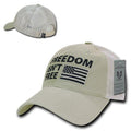 Freedom Is Not Free Patriotic USA Flag Trucker Cotton Baseball Caps Hats-FIF-Stone-