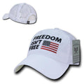 Freedom Is Not Free Patriotic USA Flag Trucker Cotton Baseball Caps Hats-FIF-White-