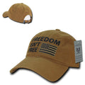 Freedom Isn't Free USA American Flag Washed Cotton Polo Baseball Dad Caps Hats-Coyote-