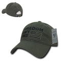 Freedom Isn't Free USA American Flag Washed Cotton Polo Baseball Dad Caps Hats-Olive-