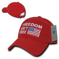 Freedom Isn't Free USA American Flag Washed Cotton Polo Baseball Dad Caps Hats-Red-