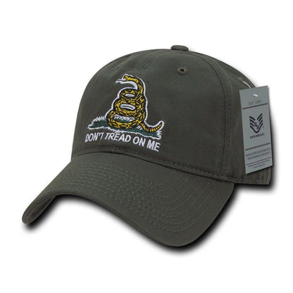 Gadsden Flag Rattlesnake Tea Party Don't Tread On Me Baseball Dad Caps Hats Polo-Black-