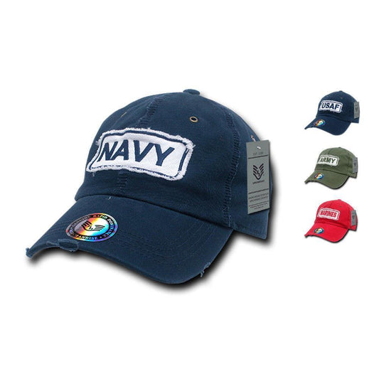 Giant Stitch Military Polo Army Marines Navy US Air Force Baseball Hat Caps-Air Force - Navy-