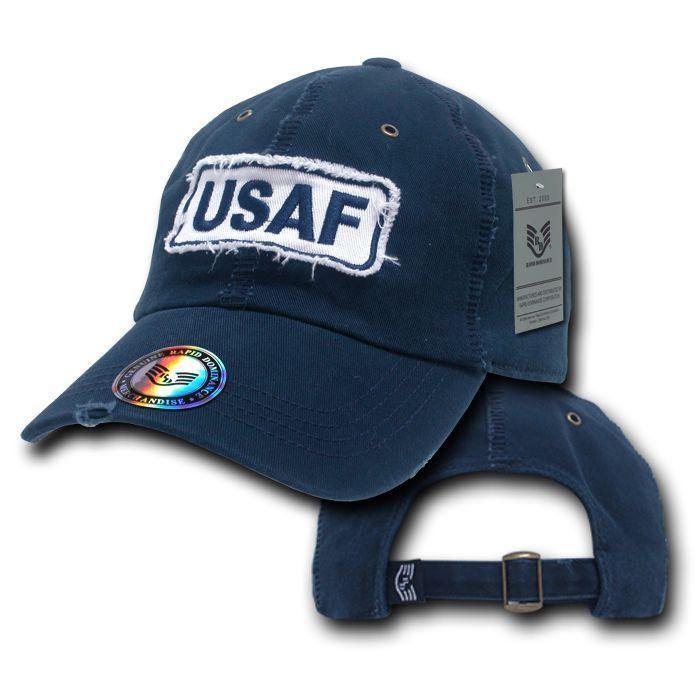 Giant Stitch Military Polo Army Marines Navy US Air Force Baseball Hat Caps-Air Force - Navy-