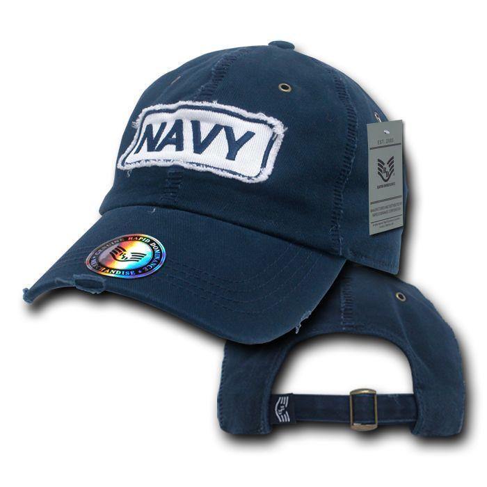 Giant Stitch Military Polo Army Marines Navy US Air Force Baseball Hat Caps-Navy - Navy-