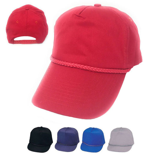 Boys Girls Kids Youth Size Cotton Twill 5 Panel Baseball Hats Caps-ROYAL-