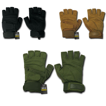 Half Finger Lightweight Tactical Patrol Outdoor Military Gloves-Black-Small-