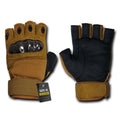 Half Finger Tactical Hard Knuckle Combat Patrol Mout Gloves-Coyote-Small-