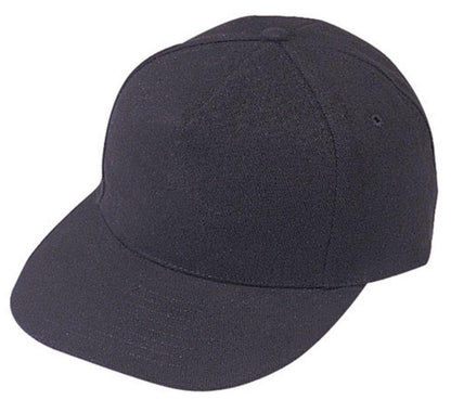 Heavy Brushed Cotton 5 Panel Low Crown Plain Two Tone Baseball Caps Hats-BLACK-