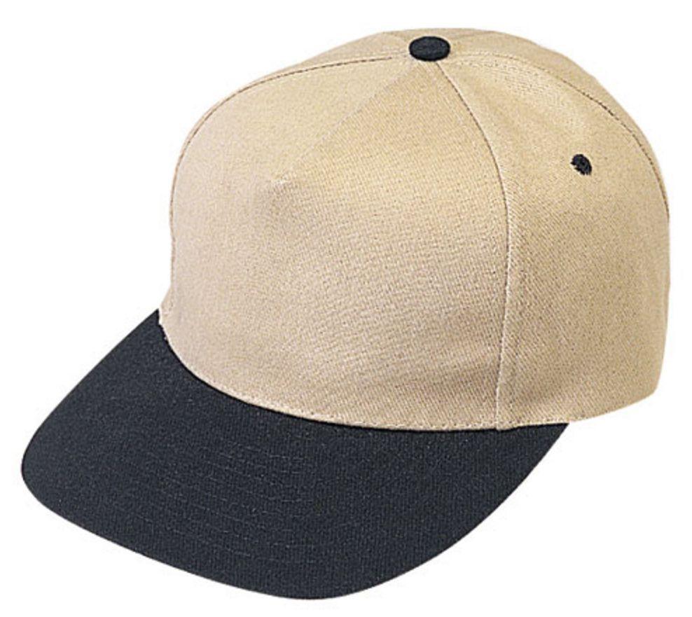 Heavy Brushed Cotton 5 Panel Low Crown Plain Two Tone Baseball Caps Hats-BLACK/KHAKI-