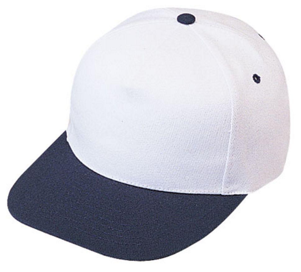 Heavy Brushed Cotton 5 Panel Low Crown Plain Two Tone Baseball Caps Hats-NAVY/WHITE-