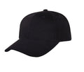 Heavy Brushed Cotton 6 Panel Low Crown Baseball Caps Hats Solid Two Tone Colors-BLACK-