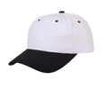 Heavy Brushed Cotton 6 Panel Low Crown Baseball Caps Hats Solid Two Tone Colors-BLACK/WHITE-