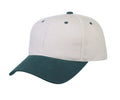 Heavy Brushed Cotton 6 Panel Low Crown Baseball Caps Hats Solid Two Tone Colors-DARK GREEN/STONE GRAY-
